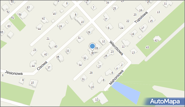 Hipolitów, Topolowa, 30, mapa Hipolitów