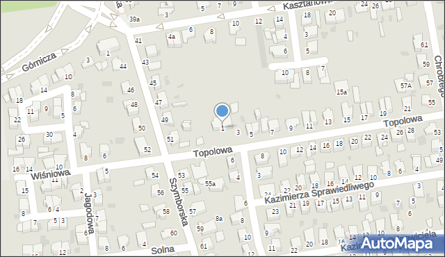 Inowrocław, Topolowa, 1, mapa Inowrocławia