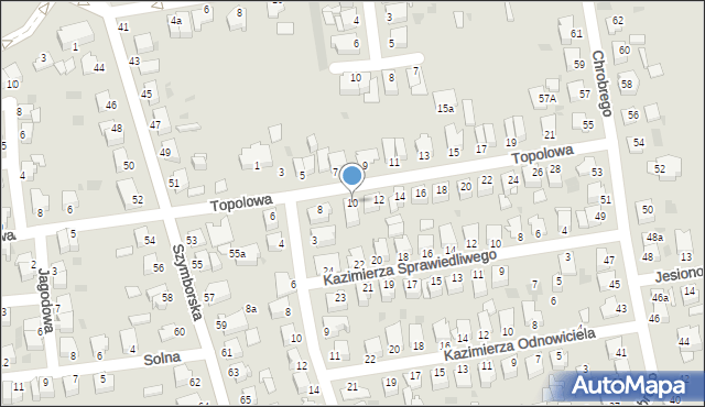 Inowrocław, Topolowa, 10, mapa Inowrocławia