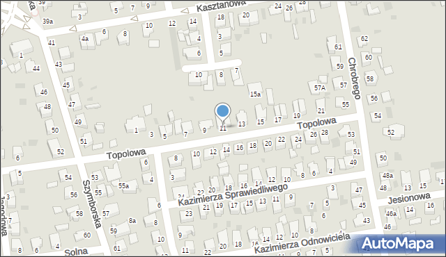 Inowrocław, Topolowa, 11, mapa Inowrocławia