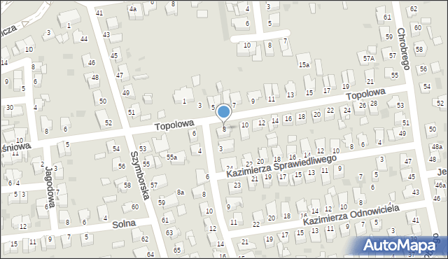 Inowrocław, Topolowa, 8, mapa Inowrocławia