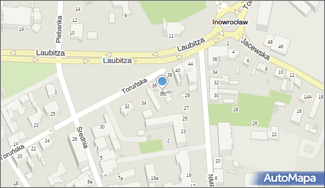 Inowrocław, Toruńska, 38c, mapa Inowrocławia