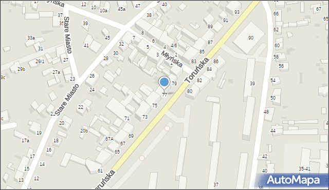 Inowrocław, Toruńska, 77, mapa Inowrocławia