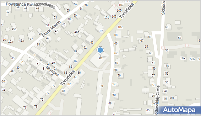 Inowrocław, Toruńska, 90, mapa Inowrocławia