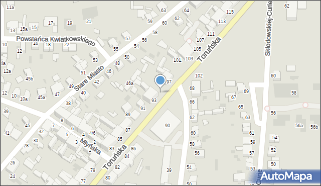 Inowrocław, Toruńska, 95, mapa Inowrocławia
