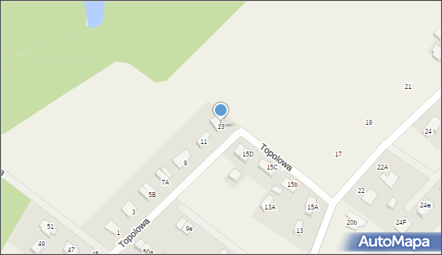 Janczewo, Topolowa, 13, mapa Janczewo