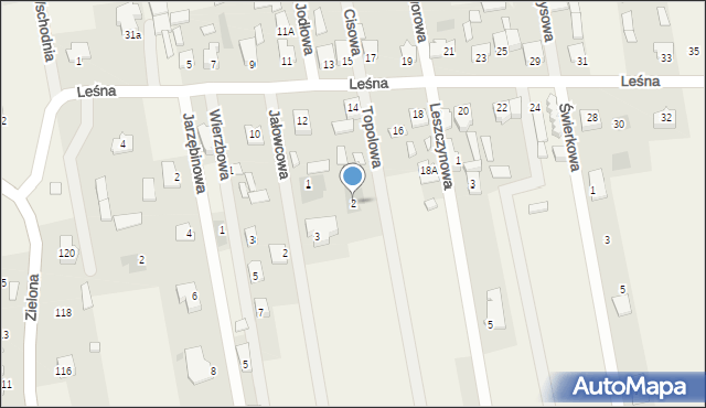 Janiszew, Topolowa, 2, mapa Janiszew