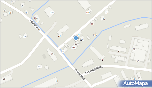 Jasło, Towarowa, 23, mapa Jasła
