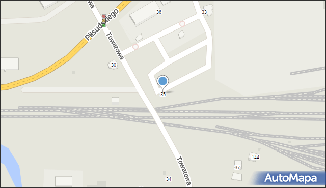 Jasło, Towarowa, 35, mapa Jasła