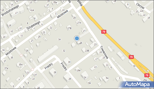 Jaworzno, Towarowa, 25a, mapa Jaworzno