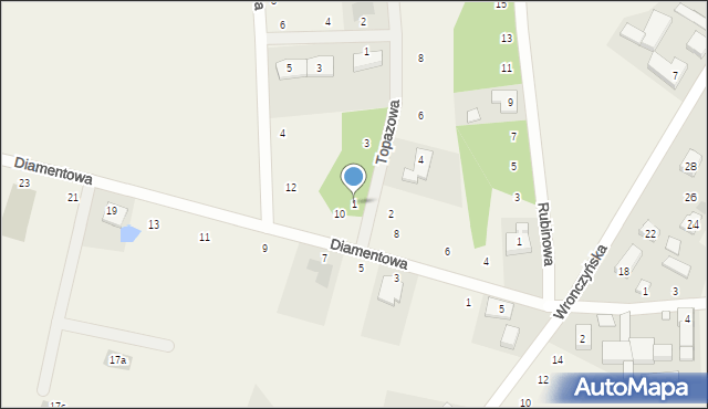 Jerzykowo, Topazowa, 1, mapa Jerzykowo