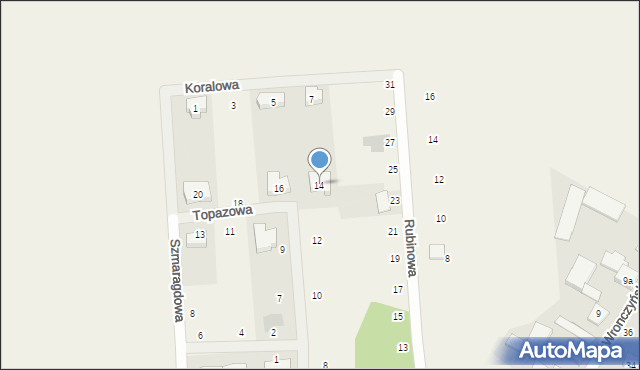 Jerzykowo, Topazowa, 14, mapa Jerzykowo
