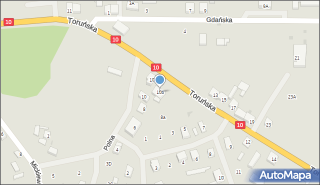 Kalisz Pomorski, Toruńska, 10b, mapa Kalisz Pomorski