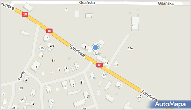 Kalisz Pomorski, Toruńska, 17, mapa Kalisz Pomorski