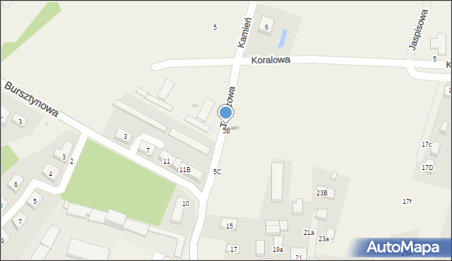 Kamień, Topazowa, 5B, mapa Kamień