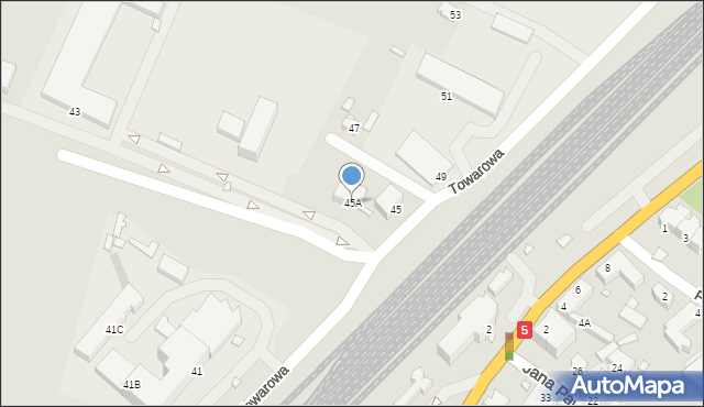 Kamienna Góra, Towarowa, 45A, mapa Kamienna Góra