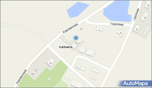 Karłowice, Topolowa, 2, mapa Karłowice