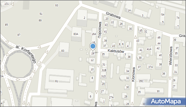 Katowice, Topolowa, 14, mapa Katowic
