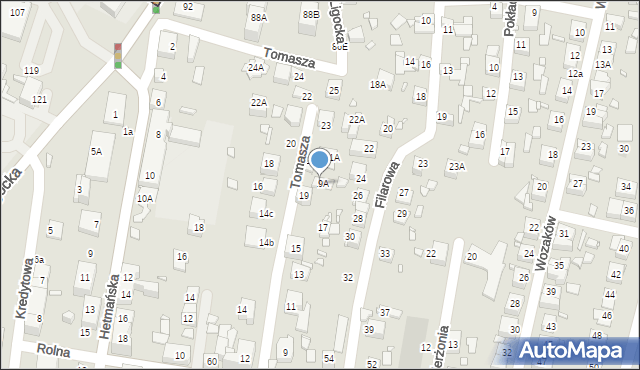 Katowice, Tomasza, 19A, mapa Katowic