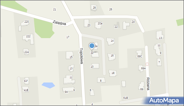 Kawęczynek, Topolowa, 12, mapa Kawęczynek