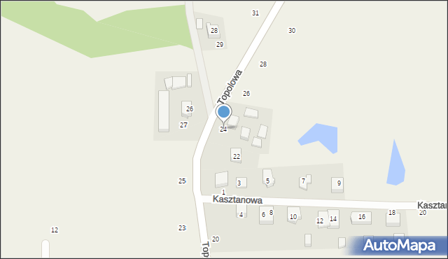 Kawle Górne, Topolowa, 24, mapa Kawle Górne