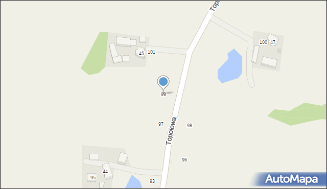 Kawle Górne, Topolowa, 99, mapa Kawle Górne