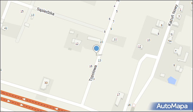 Kazuń Nowy, Topolowa, 14, mapa Kazuń Nowy