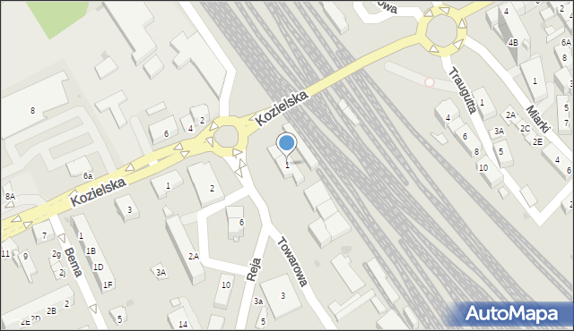Kędzierzyn-Koźle, Towarowa, 1, mapa Kędzierzyna-Koźle