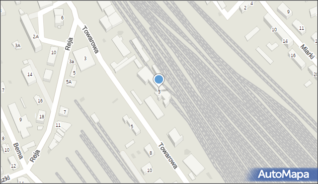 Kędzierzyn-Koźle, Towarowa, 3, mapa Kędzierzyna-Koźle