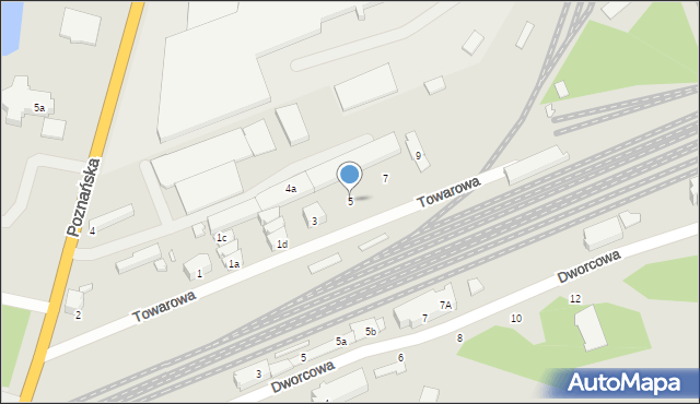 Kępno, Towarowa, 5, mapa Kępno