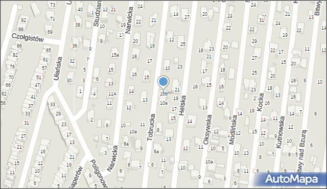 Kielce, Tobrucka, 10b, mapa Kielc