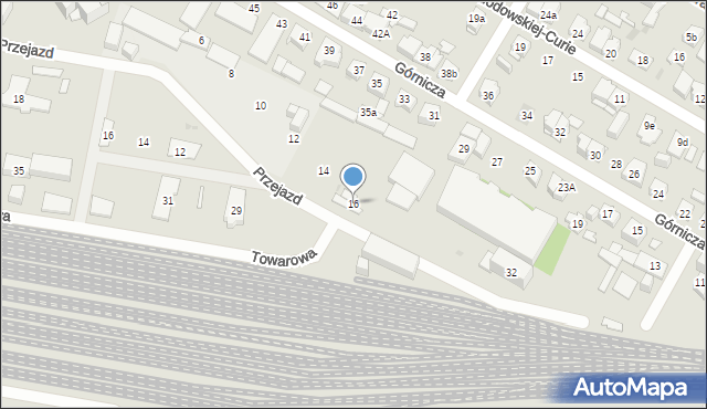 Kielce, Towarowa, 16, mapa Kielc