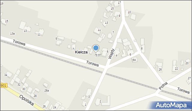 Kielcza, Torowa, 5, mapa Kielcza