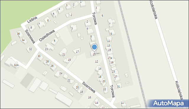 Kiełczewo, Torowa, 10, mapa Kiełczewo