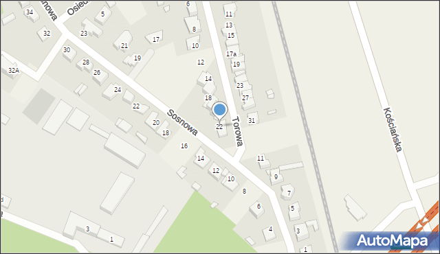 Kiełczewo, Torowa, 22, mapa Kiełczewo