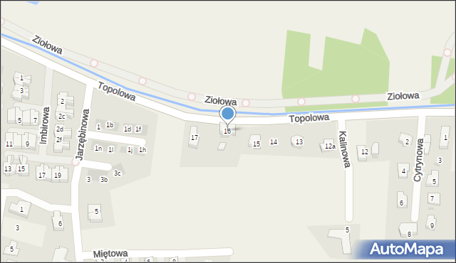 Kiełczówek, Topolowa, 16, mapa Kiełczówek