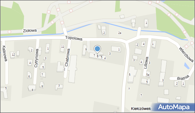 Kiełczówek, Topolowa, 6, mapa Kiełczówek