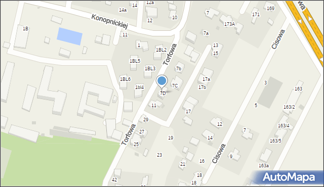 Kiełpin, Torfowa, 7D, mapa Kiełpin