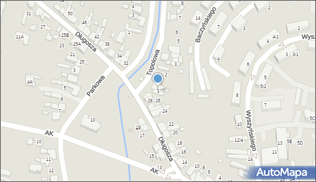 Kłobuck, Topolowa, 1, mapa Kłobuck