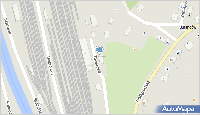 Kłodzko, Towarowa, 1, mapa Kłodzka