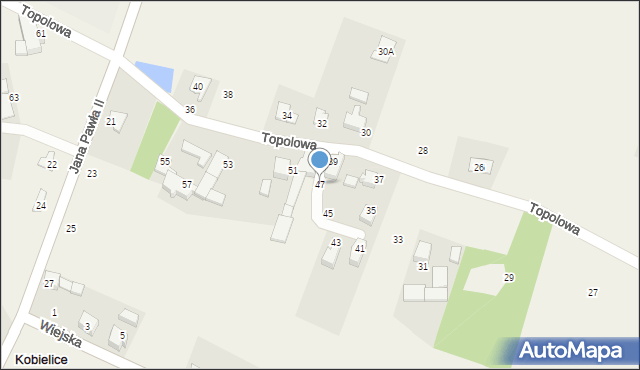 Kobielice, Topolowa, 47, mapa Kobielice