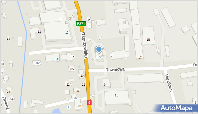 Kolbuszowa, Towarowa, 1A, mapa Kolbuszowa
