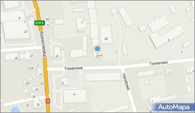 Kolbuszowa, Towarowa, 1C, mapa Kolbuszowa