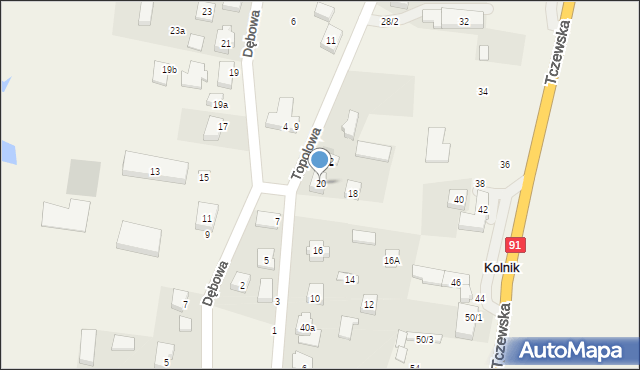 Kolnik, Topolowa, 20, mapa Kolnik
