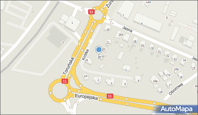 Kołobrzeg, Toruńska, 19, mapa Kołobrzegu