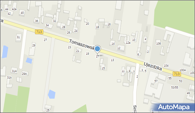 Komorów, Tomaszowska, 17, mapa Komorów