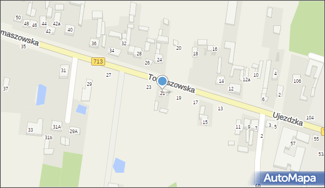 Komorów, Tomaszowska, 21, mapa Komorów