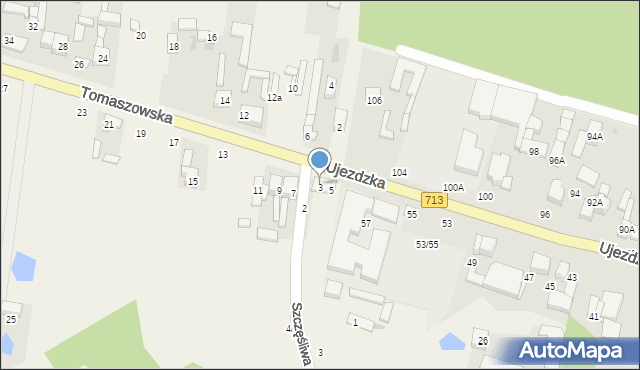 Komorów, Tomaszowska, 3, mapa Komorów