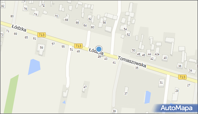 Komorów, Tomaszowska, 45, mapa Komorów