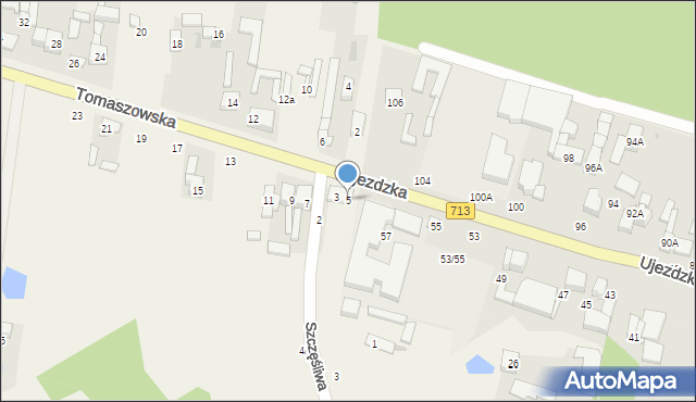 Komorów, Tomaszowska, 5, mapa Komorów